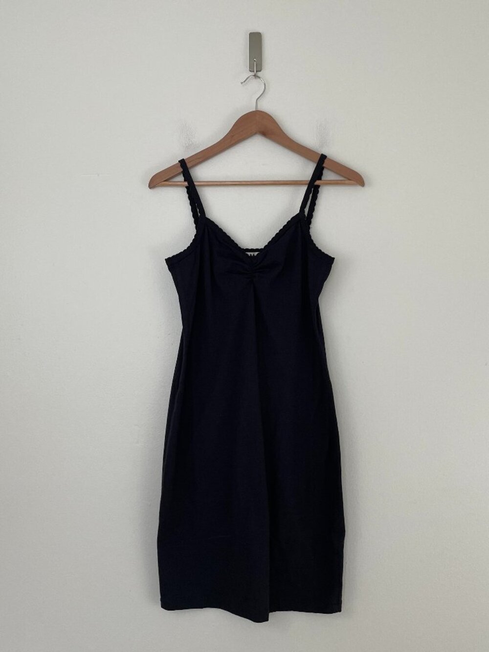 AMO Black Cotton Scallop Cami Mini Dress Size Small